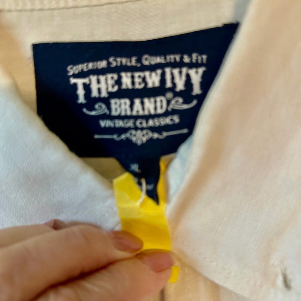 Men’s White Linen Casual Shirt XL - Picture 3 of 3